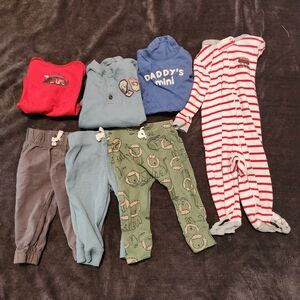 Carter's Baby Boys Multi-Color 7-Piece Matching Set (Red, Blue, Green, Gray)